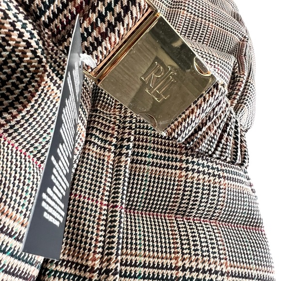 New LAUREN by RALPH LAUREN Quilted Tweed Down Vest Brown Sz 2 - Picture 13 of 17